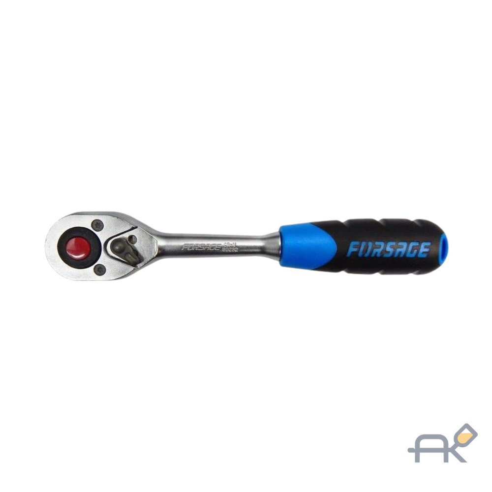 Трещотка реверсивная с резиновой ручкой 3/8(45зуб.) (F-80232)